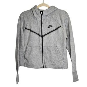 Nike Tech Fleece Windrunner‎ Full Zip Hoodie Gray Black Women's Jacket Workout M